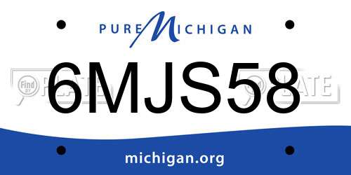 6MJS58 Michigan License Plate