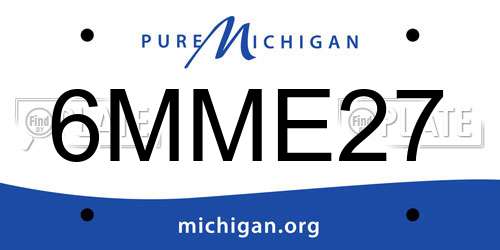 6MME27 Michigan License Plate