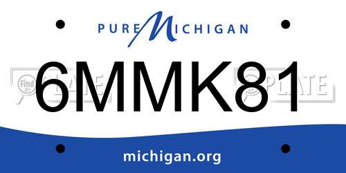 6MMK81 Michigan License Plate
