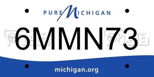 6MMN73 Michigan License Plate