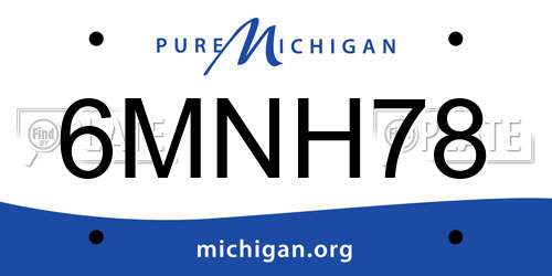 6MNH78 Michigan License Plate
