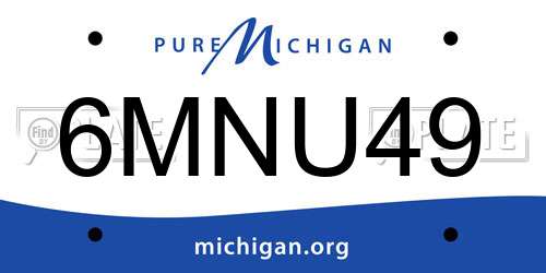 6MNU49 Michigan License Plate