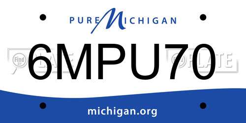 6MPU70 Michigan License Plate