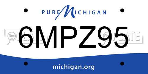 6MPZ95 Michigan License Plate