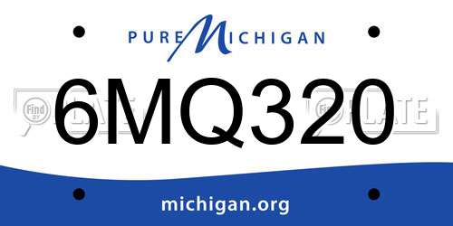 6MQ320 Michigan License Plate