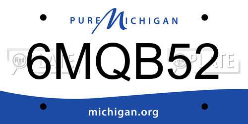 6MQB52 Michigan License Plate