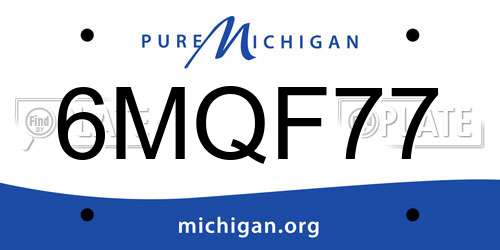6MQF77 Michigan License Plate