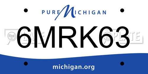 6MRK63 Michigan License Plate