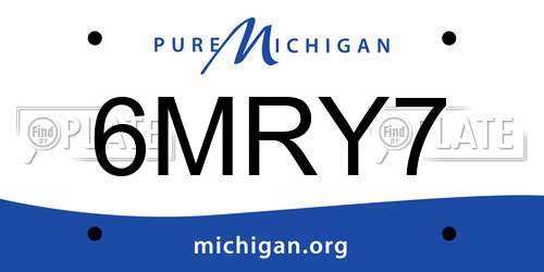 6MRY7 Michigan License Plate