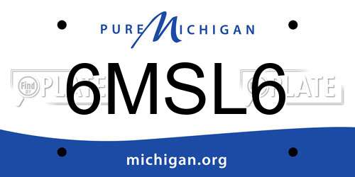 6MSL6 Michigan License Plate