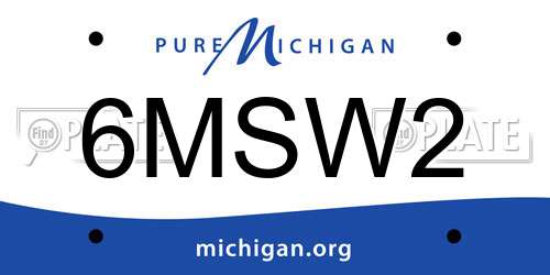 6MSW2 Michigan License Plate