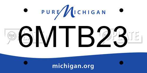 6MTB23 Michigan License Plate