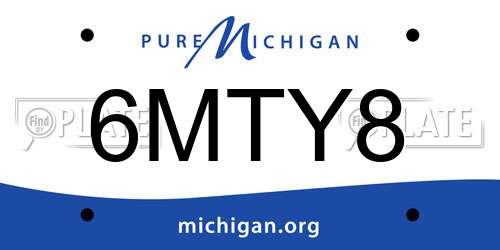 6MTY8 Michigan License Plate
