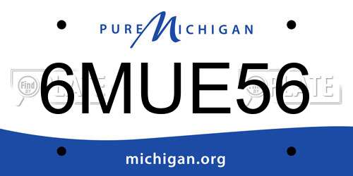 6MUE56 Michigan License Plate