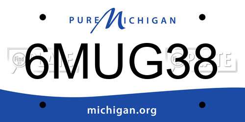 6MUG38 Michigan License Plate