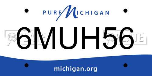 6MUH56 Michigan License Plate