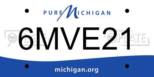 6MVE21 Michigan License Plate