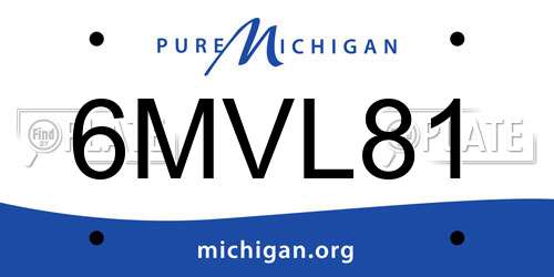 6MVL81 Michigan License Plate