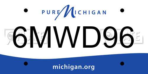 6MWD96 Michigan License Plate