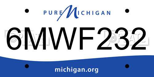 6MWF232 Michigan License Plate