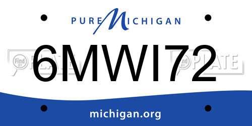 6MWI72 Michigan License Plate