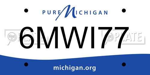 6MWI77 Michigan License Plate
