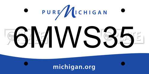 6MWS35 Michigan License Plate
