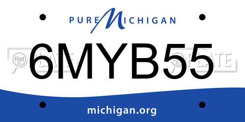 6MYB55 Michigan License Plate