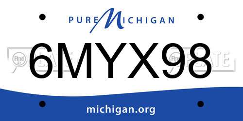 6MYX98 Michigan License Plate