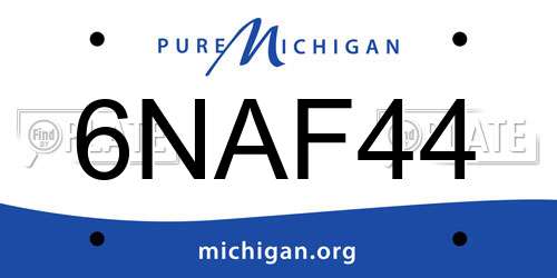 6NAF44 Michigan License Plate