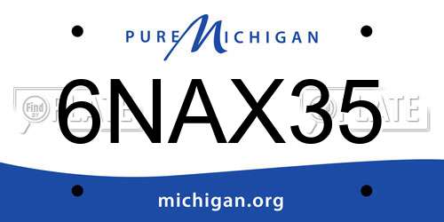 6NAX35 Michigan License Plate