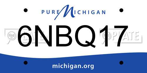 6NBQ17 Michigan License Plate