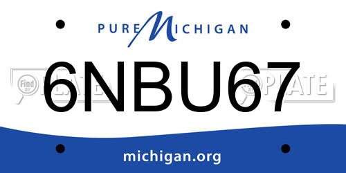 6NBU67 Michigan License Plate