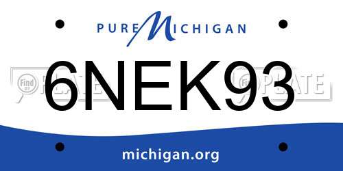6NEK93 Michigan License Plate