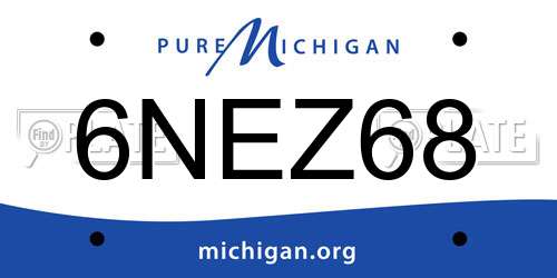 6NEZ68 Michigan License Plate