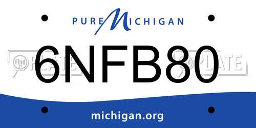 6NFB80 Michigan License Plate
