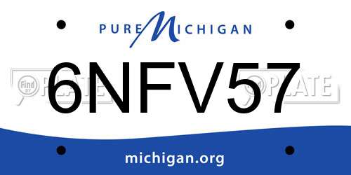 6NFV57 Michigan License Plate
