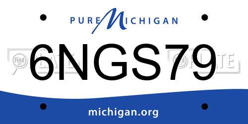 6NGS79 Michigan License Plate