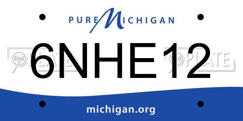 6NHE12 Michigan License Plate