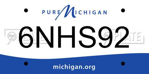 6NHS92 Michigan License Plate