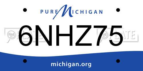 6NHZ75 Michigan License Plate