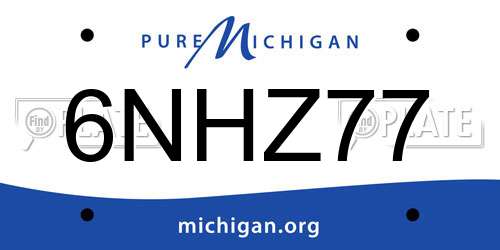 6NHZ77 Michigan License Plate