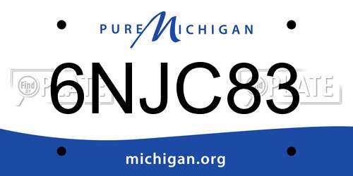 6NJC83 Michigan License Plate