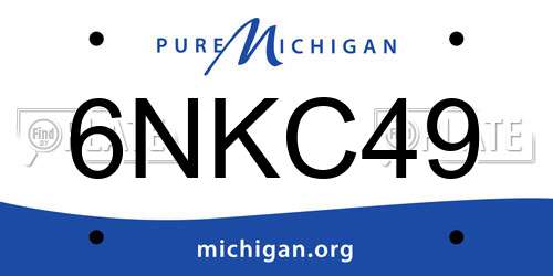 6NKC49 Michigan License Plate