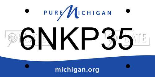 6NKP35 Michigan License Plate