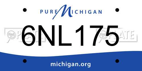 6NL175 Michigan License Plate