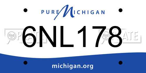6NL178 Michigan License Plate