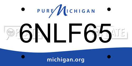 6NLF65 Michigan License Plate