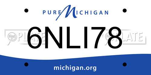 6NLI78 Michigan License Plate