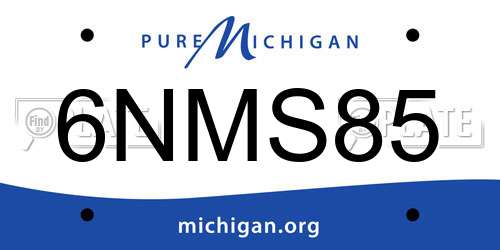 6NMS85 Michigan License Plate